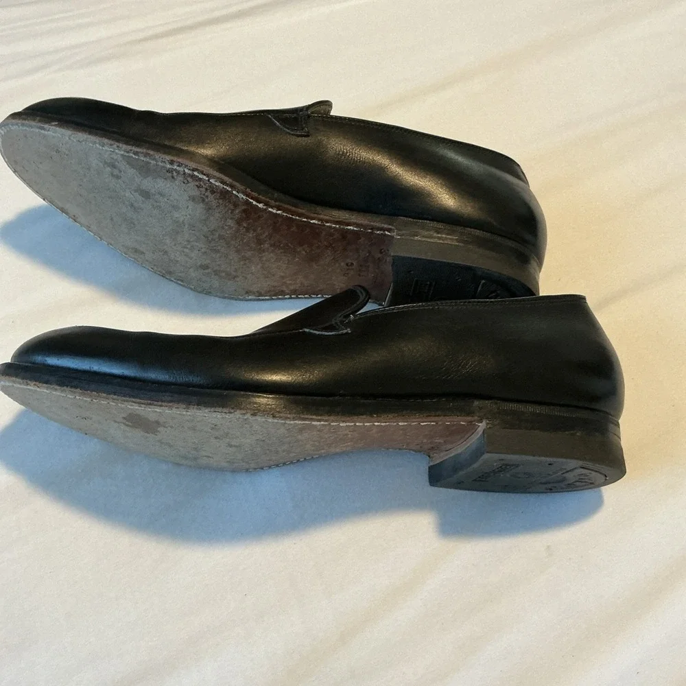 BESPOKE By Shoemaker Lee Kee Black Leather Slip On Loafers Dress Shoes 9.5 D EUC